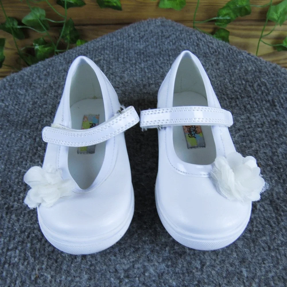 Rachel Shoes Girls Mary‎ Jane  Sz T 7 Medium White Synthetic Hook & Loop